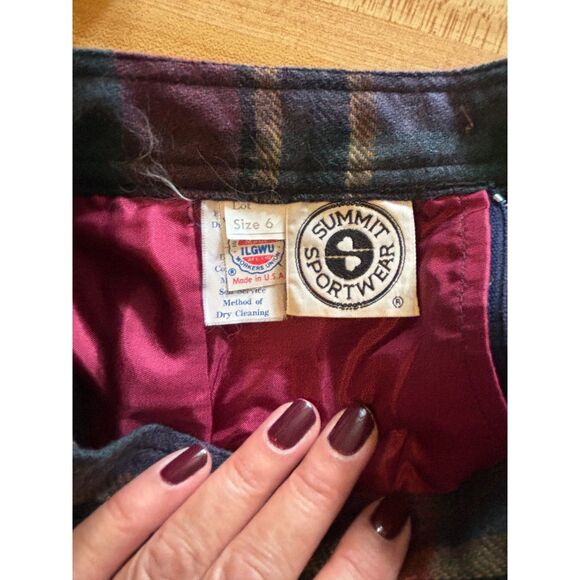 Summit Sportswear Plaid A Line Midi Pleated Skirt Waist 25" - Picture 5 of 12
